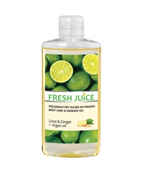 Fresh Juice - Pielęgnacyjny olejek do masażu - Lime & Ginger + Argan oil, 150ml